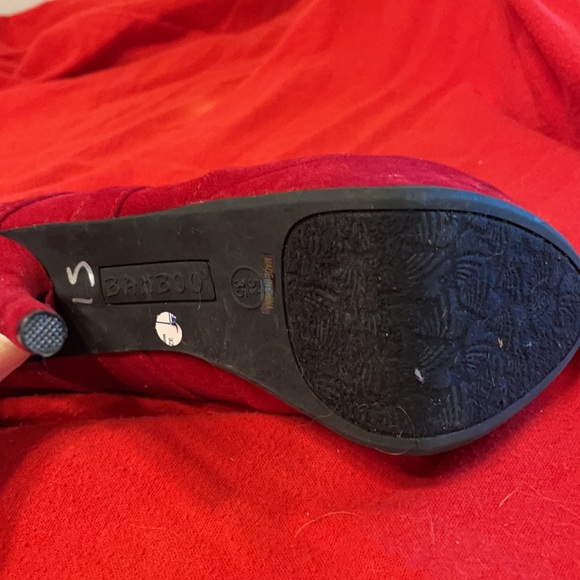 Red Suede/mesh 5 1/2” heels - Picture 6 of 9